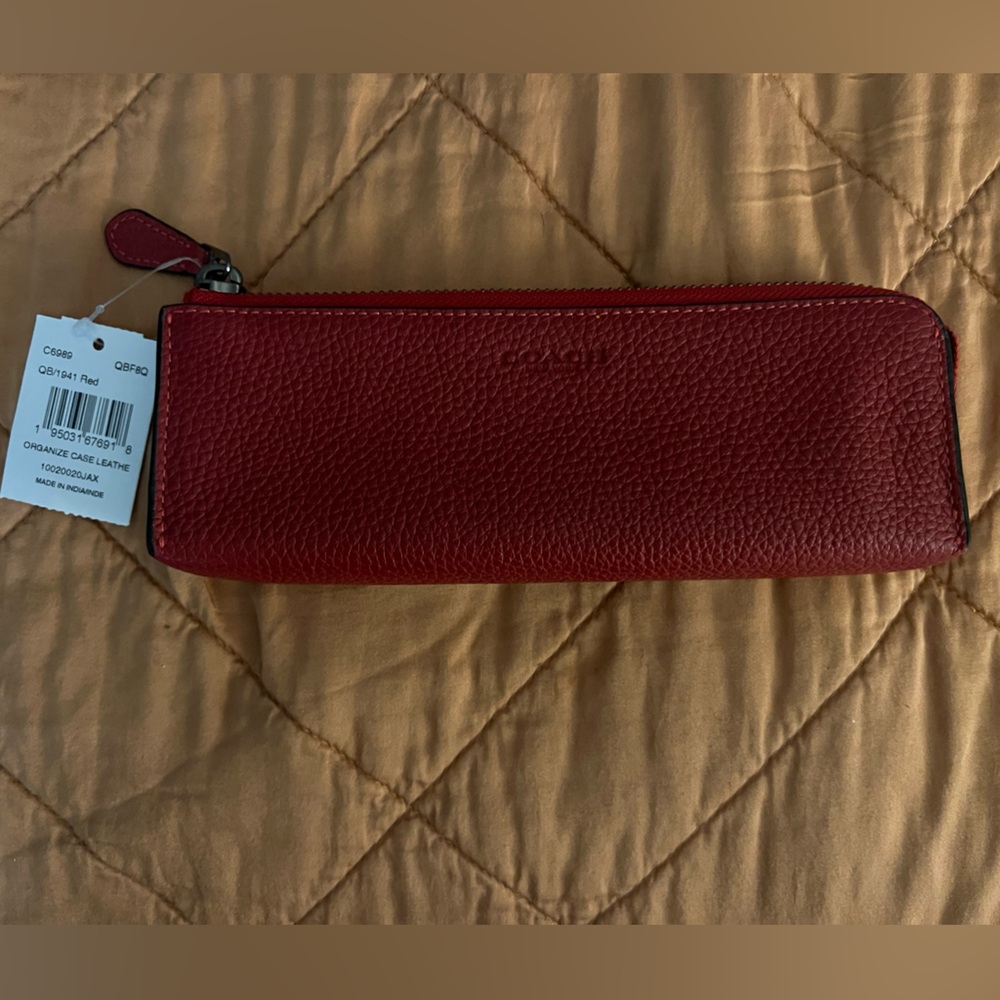 NWT Red Coach Pencil Pouch